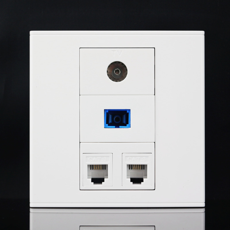 Type 86 2 Phone SC Fiber TV TV Outlet Panel Double Phone Optical Fiber TV Wall Switch socket