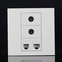 Type 86 2 networks 2 TV cable TV socket panel dual-port computer network cable dual TV switch socket