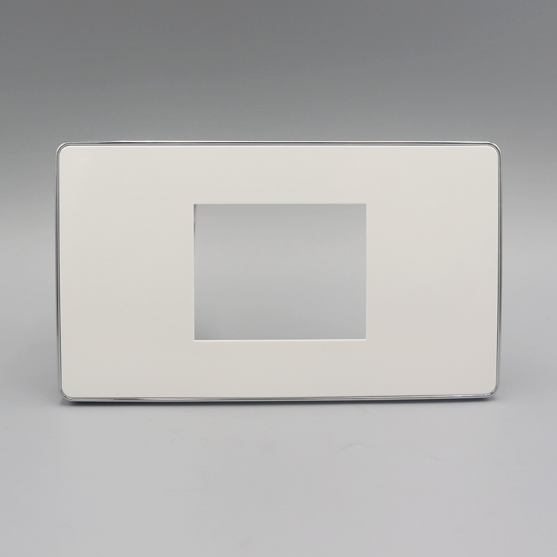 Silver-edged 120 type two-position wall plug switch panel wall weak current panel can be freely combined 128 type module