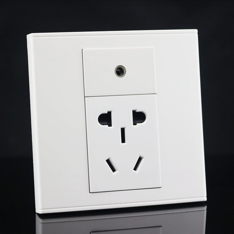 Type 86 3 5 Audio power socket panel free of welding 3 5mm headphones 23 plug 5-hole power socket