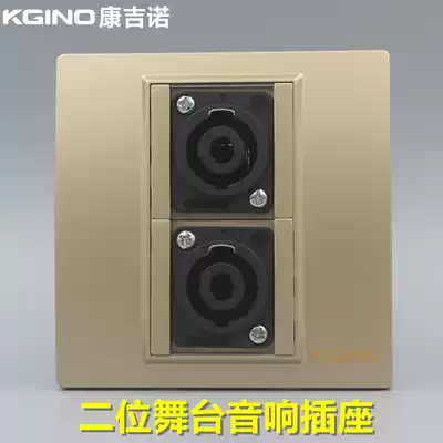 Champagne gold 86 type two-position high-power stage audio socket Golden four-core speaker Ohm Cannon plug panel