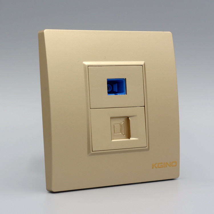 Congino Champagne Gold 86 Computer Fiber Optic Socket Panel Gold Network Broadband SC Optical Brazing Wire Socket