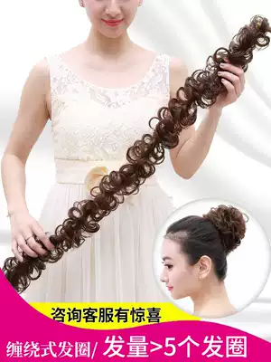 Wig bag meatball head female real hair accessories Hair ring fluffy natural ancient style flower bud lazy pad hair semi-grip chuck hair device