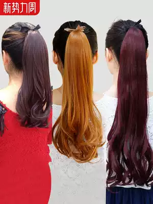 Wig ponytail long hair hair tail short medium and long holiday ponytail big wave wig fashion sweet Korean version
