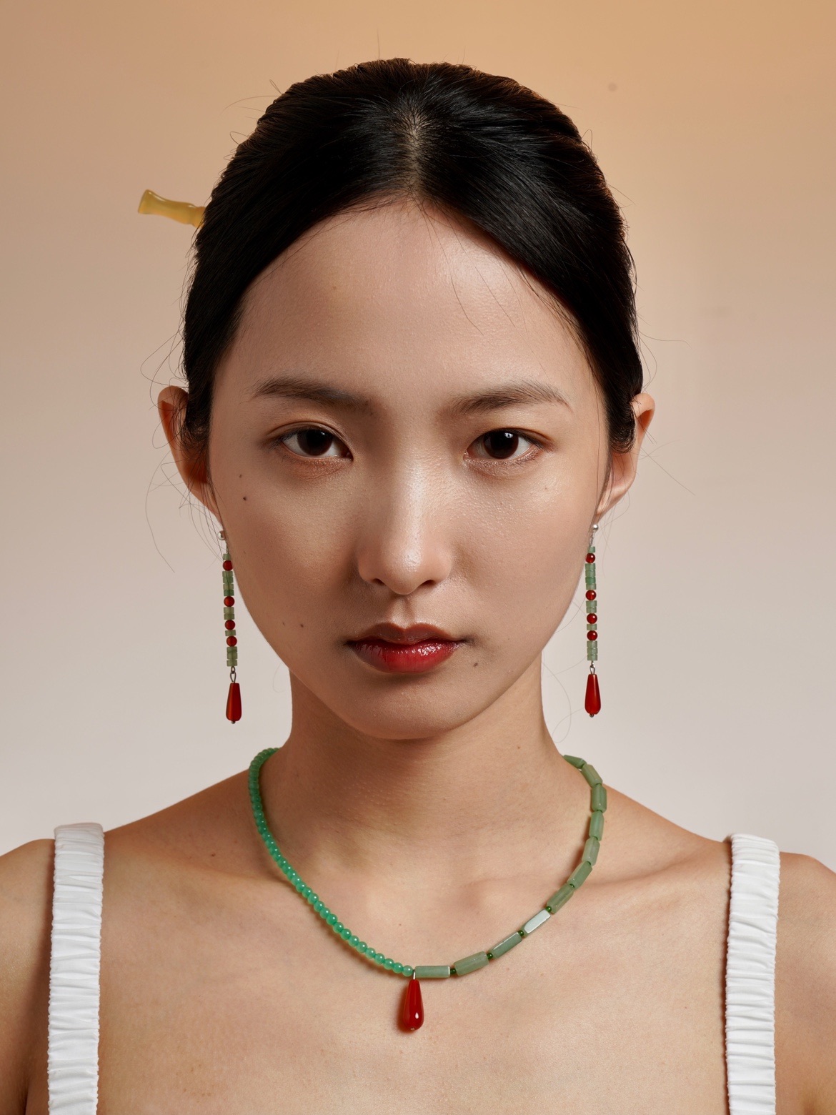 yu official independent design of east mausoleum jade necklace and field jade red agate water drop pendant accessories 2021 new