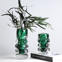 Glazed threaded vase ornaments modern light luxury hotel entrance dining table model room living room TV cabinet tabletop furnishings