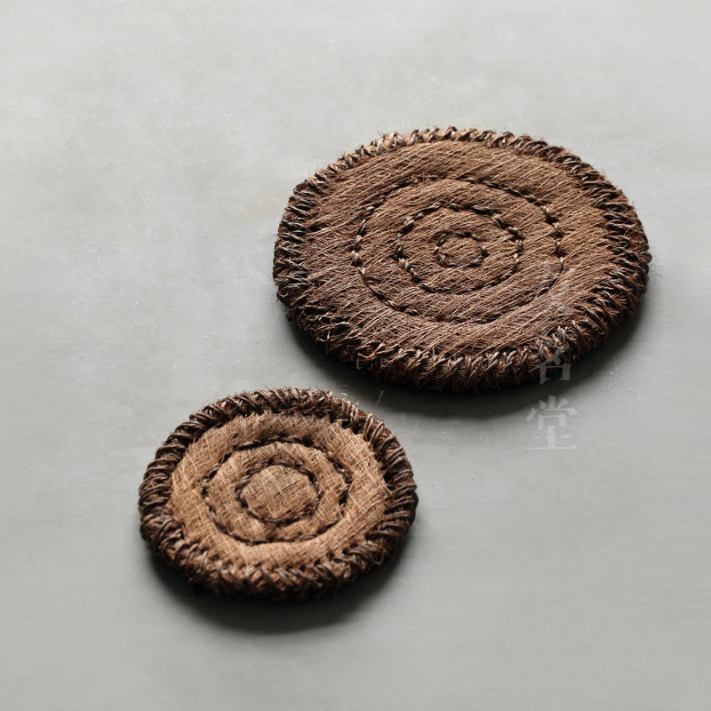 Tea Rhythm Prosperity Natural Brown Mat Pot Mat Heat Insulation Iron Kettle Silver Kettle Does Not Hurt the Bottom of the Tea Ceremony