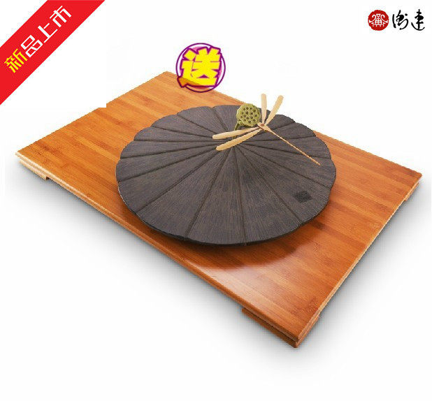Taiwan Henglian Tea Tea Tea Pan Dragonfly Tepan Dragonfly Lotus Flower Lotus Flower Lotus Leaf Intergovernmental Round Dragonfly Stone Bamboo Tea Tray
