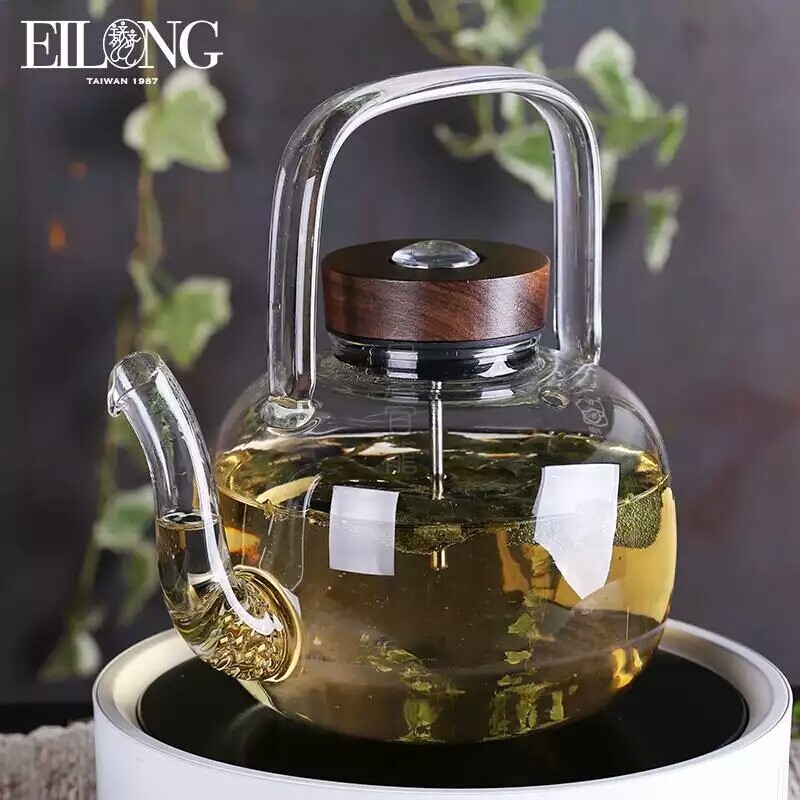 New products Taiwan Yillong heat resistant glass jug filter tea maker to catch warm burning water pot black crystal stove special cooking tea machine