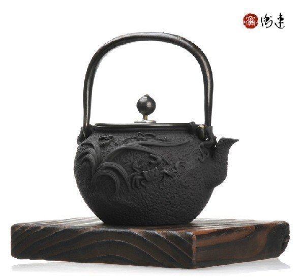 Taiwan Henglian Iron Pot orchid drama Crab cast iron jug Japanese iron-iron pot Japanese turtle Moon crab pot bronze lid