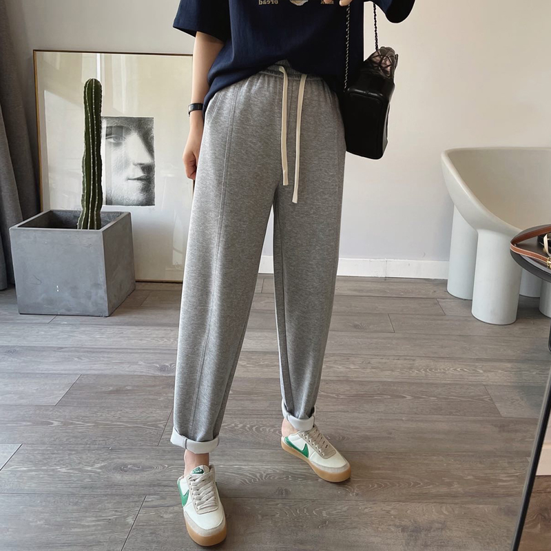 Drawstring elastic waist sweatpants women's loose casual sports pants 2022 new autumn pants spring and autumn harem pants women's pants