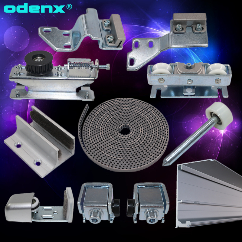 Automatic door electric glass induction moving door track hanging wheel belt rear tailwheel stop pendulum pulley universal accessories