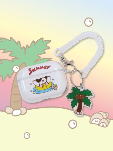 Moon Super Business отправляет милый щенок Hawaiian Apple Apple Airpods All -Series Hearset Shell для защиты мягкой оболочки