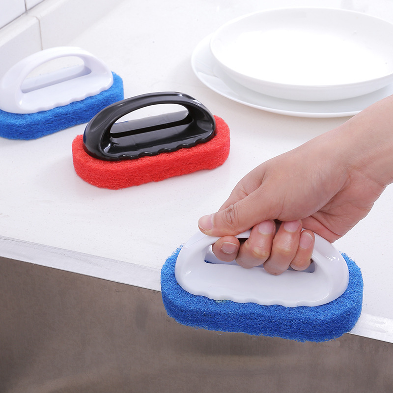 Kitchen Cleaning Sponge Brush Powerful Decontamination Wash Pan Brush Dishwashing Brushed Without Hurting Hands With Handle Bathtub Brushed Tile