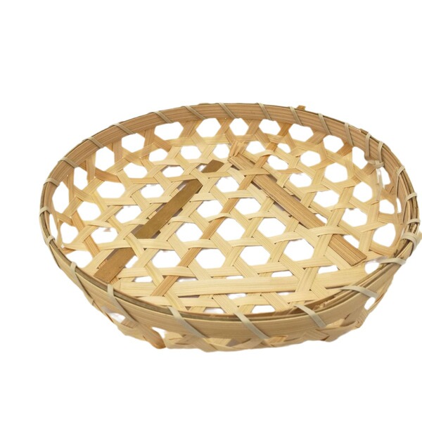 Bamboo Woven Basket for Chicken and Duck Egg Packaging, Disposable, Hollow, Small Hexagonal Round Basket, Supermarket and Mall Commercial Use, Flat Bottom