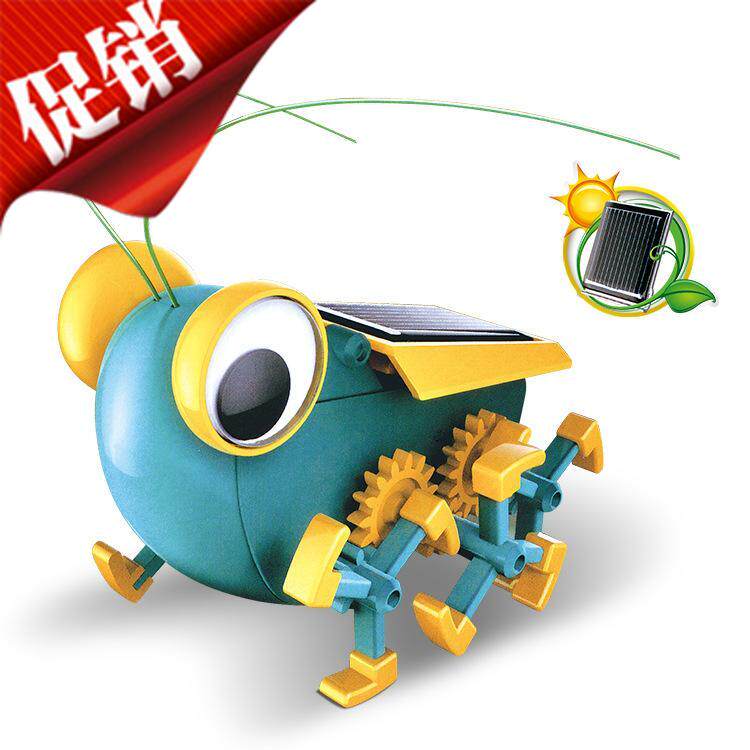 Children's Puzzle Solar Crickets Toy Experimental Corianism Assembly Model Handmade Power Big Eyeworm