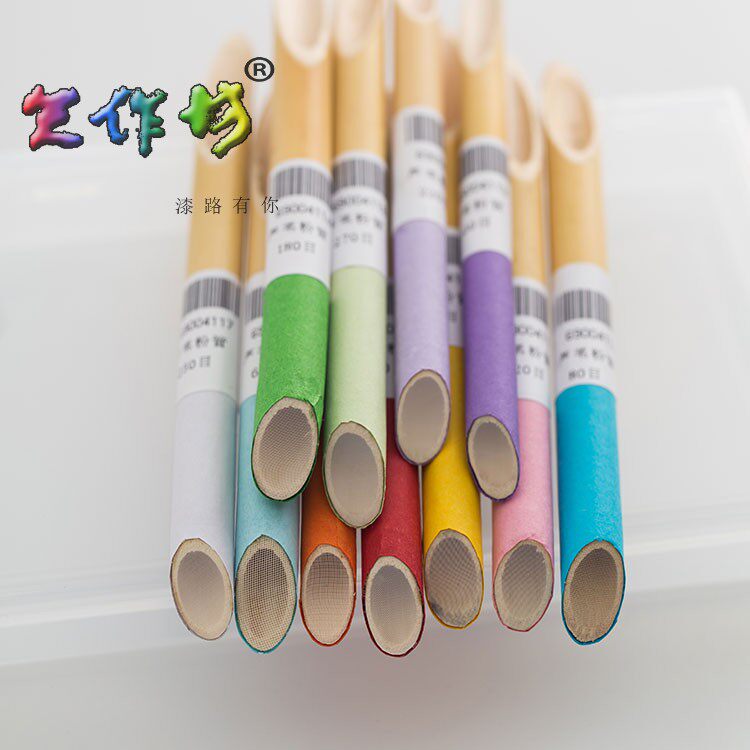 Tian workshop big promotion lacquer art materials natural lacquer maki painting gold repair Japanese reed powder tube powder cylinder