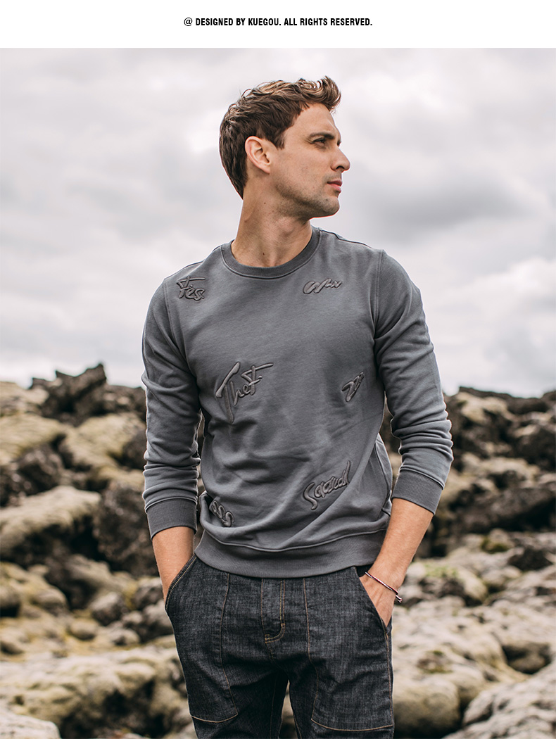 Sweatshirt homme KUEGOU    en Coton - Ref 3128038 Image 15