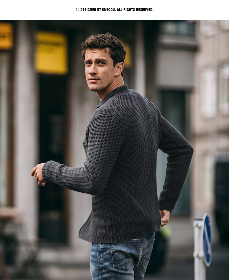 [Giải phóng mặt bằng] Áo len cardigan cho nam Áo len mùa thu Thời trang ve áo Áo len dệt kim Casual Áo khoác nam Tide 18219 phong cách thời trang nam