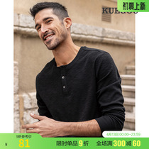 Cool clothes for men Henry collar Long sleeves T-shirt mens clothing Jane about pure Thundershirt Spring casual blouses 88031