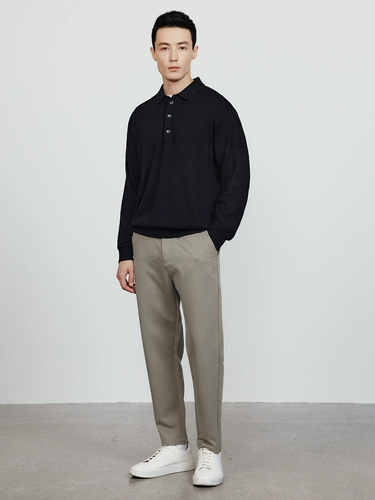 Шерстяная футболка polo, мужской трикотажный свитер для отдыха