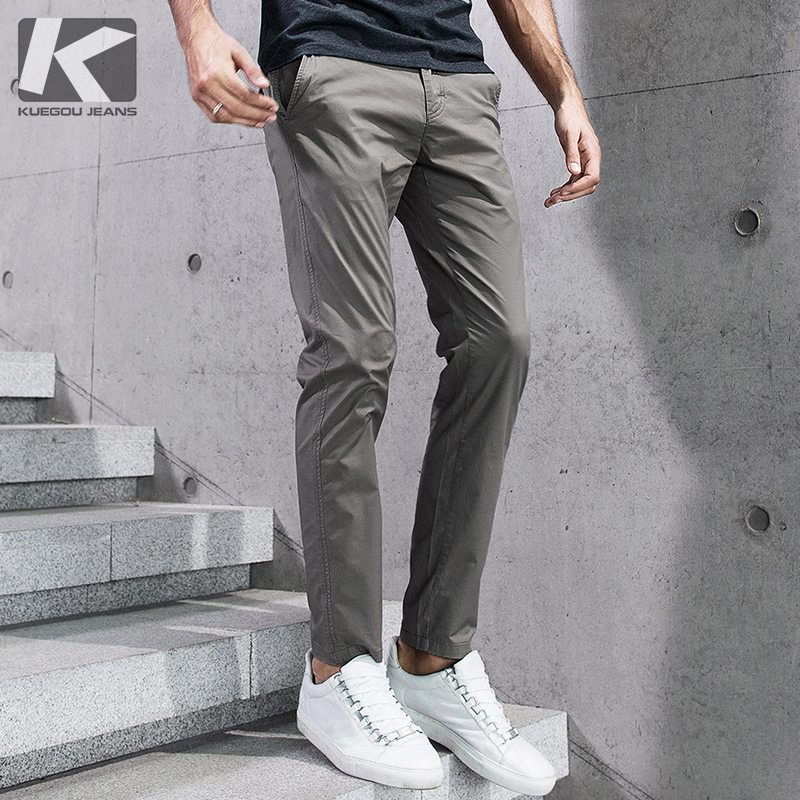 Cool clothes purchase men's straight casual pants men's autumn slim-fit trousers men's thin wild pants 2397