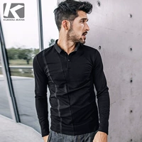 Mua quần áo mát mẻ cho nam áo sơ mi dài tay Polo Thời trang nam đơn giản, áo thun mỏng áo polo đồng phục