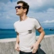 [Giải phóng mặt bằng] Mùa hè 2018 Mới cho nam Kiểu dáng cổ tròn Đầm in ngắn tay áo thun cotton Top 5708 áo thun thể thao nam