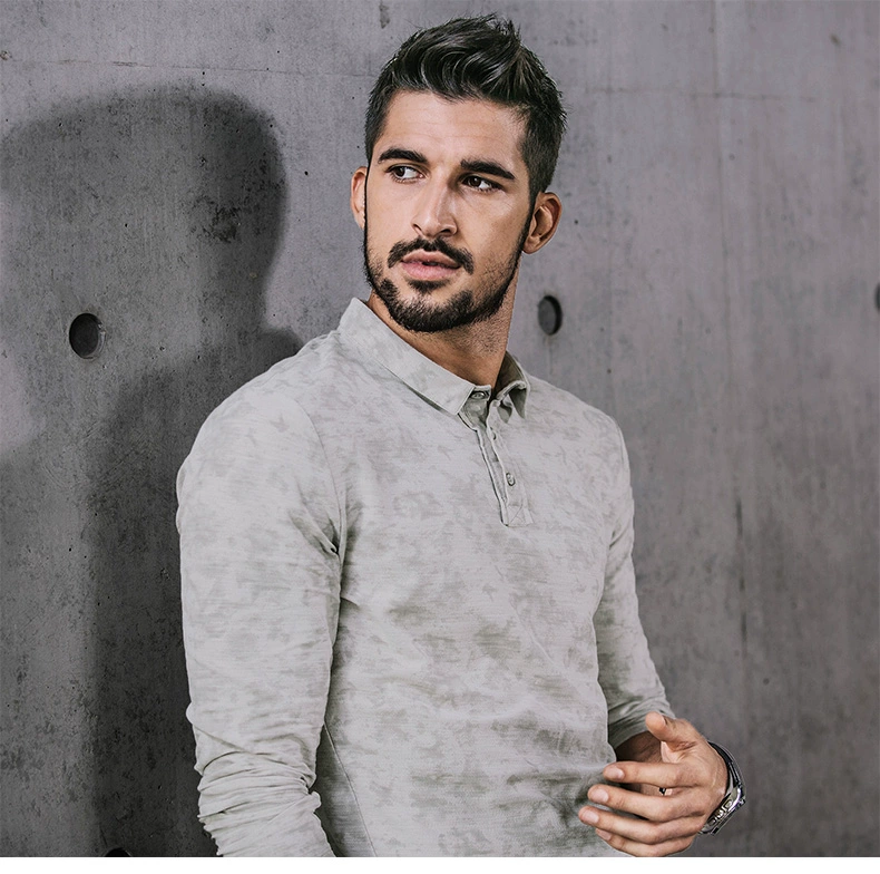 [Giải phóng mặt bằng] Áo sơ mi nam dài tay mùa thu Áo thun nam Lapel Slim Casual Paul Áo thun cotton 9021 áo thun polo nam