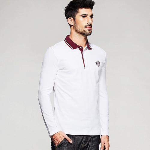 Модный лонгслив, футболка polo, облегающий крой, осенний