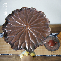 No inkstone pure handmade pure copper tea plate copper pot bearing tea sea repot plate dry bubble plate dry bubble plate dry foam table lotus leaf