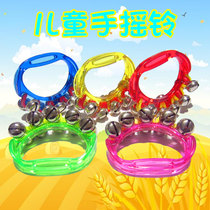 Newborn baby soothing bells musical toys sensory training grasping transparent string bells hand-cranked double-row bells and stick bells