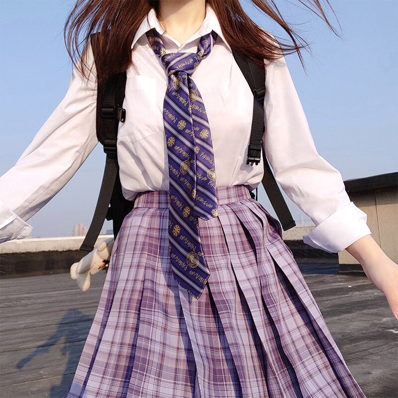 (cheerleading JK) Grape Soda JK Uniform Skirt Original G Skirt Purple plexigree dress High waist Large size Short skirt