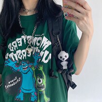 Sesame Street kaws limited short-sleeved joint ins half-sleeved Toy Story cartoon print Monster University T-shirt