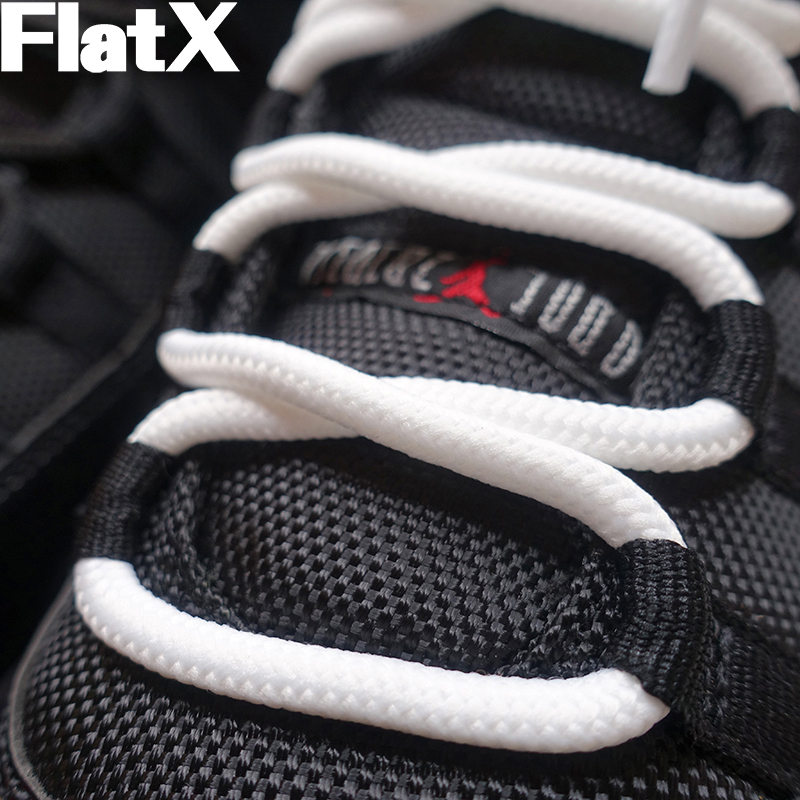 Aj11 Shoelaces Round Thickened Original Jordan 11 Shoelaces Big Devil White Snake Blue Snake Starry Sky Basketball Shoe Laces Black and White