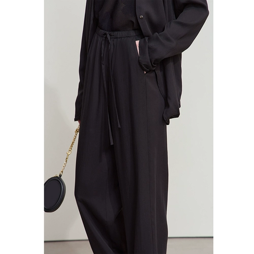 Весенние штаны, черные повседневные брюки