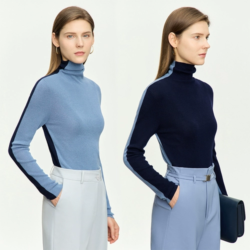 Amii Цветной свитер, осенний приятный телу шерстяной лонгслив