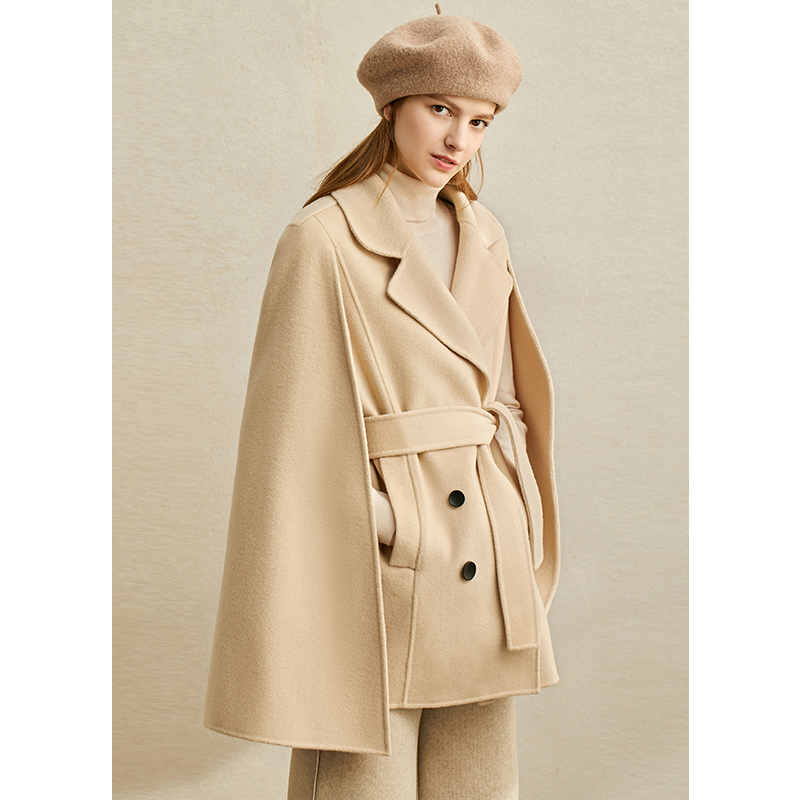 2019 Winter New Loose eo Cloak Coat AMII Minimalist thời trang Vintage len Double-Sided Coat nữ