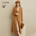 AMII Minimalist thời trang Vintage Anh Gió len Double-Sided 2020 Winter New Loose dài Coat Coat nữ 