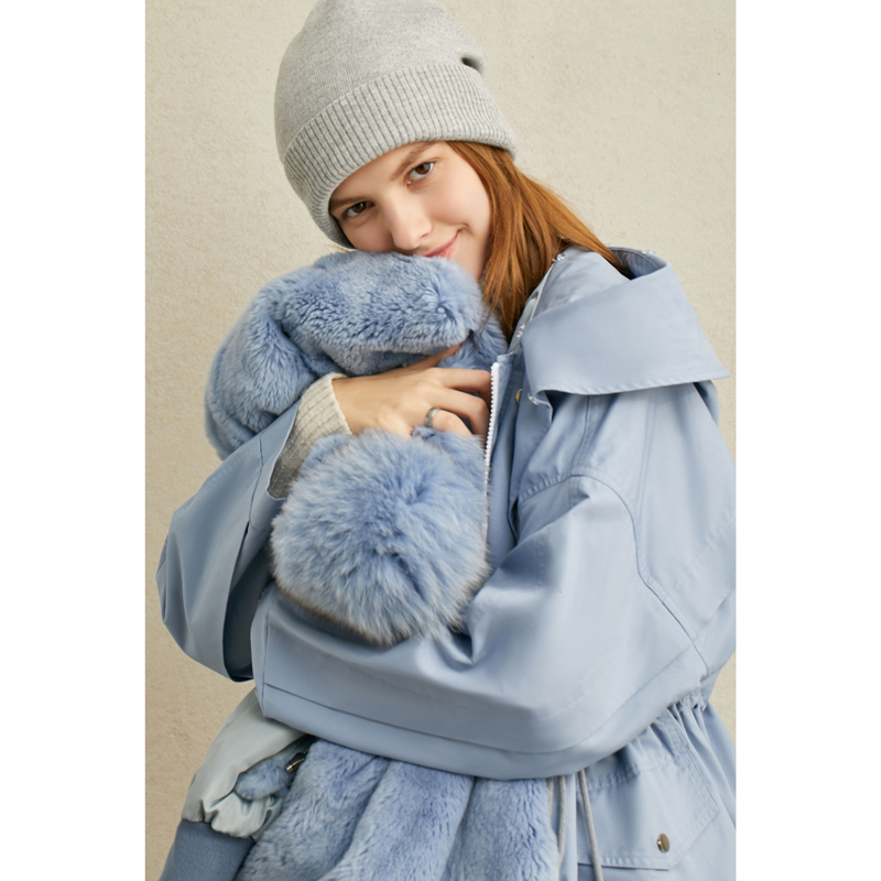 AMII Minimalist thời trang Fur Coat 2020 Collar New Removable Fox tóc Loose Medium-Long Pike Coat