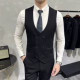 Костюм, жилет, цветной комплект для работы, облегающий крой