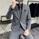 Осенний комплект, элитный классический костюм для отдыха, облегающий крой