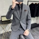 961 Одиночный туманный туман с двумя -набор (костюм+брюки) Отправить лидер черного воротника рубашки