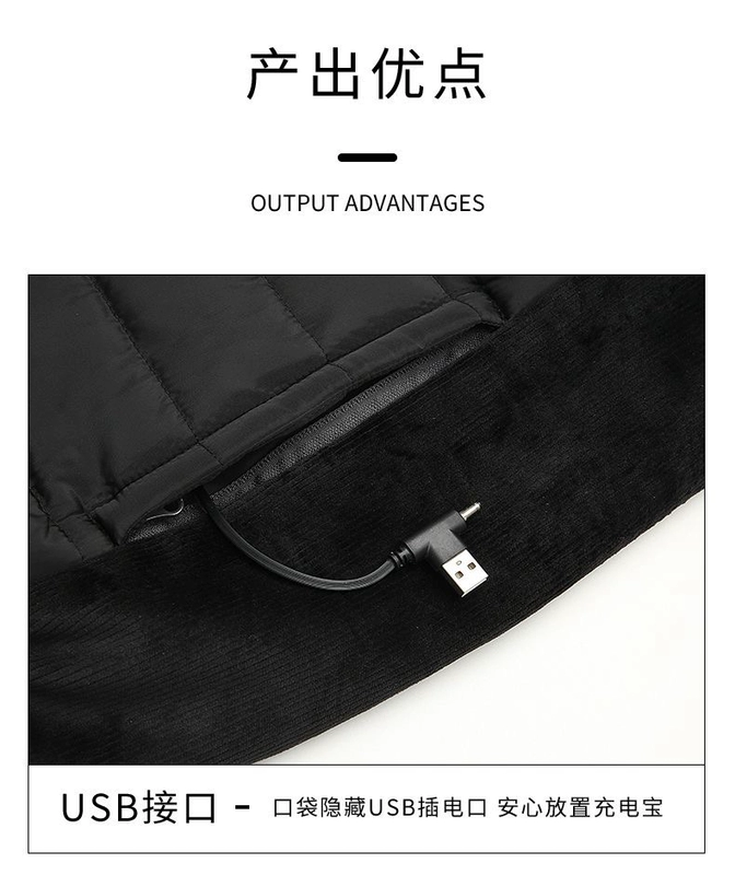 Áo vest làm nóng nhiệt độ sang trọng 65 ° C 2023 Áo sưởi thông minh mười hai vùng mới Áo sạc USB đa năng áo sưởi ấm chạy bằng pin