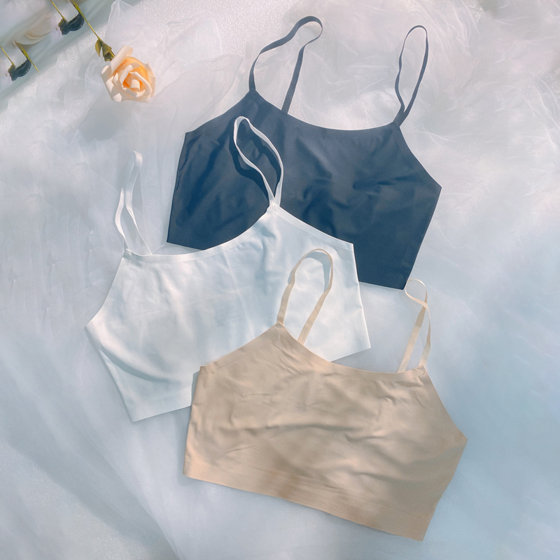 Summer anti-glare sling tube top girl seamless ice silk with bottom wrapping chest white beautiful back thin small vest