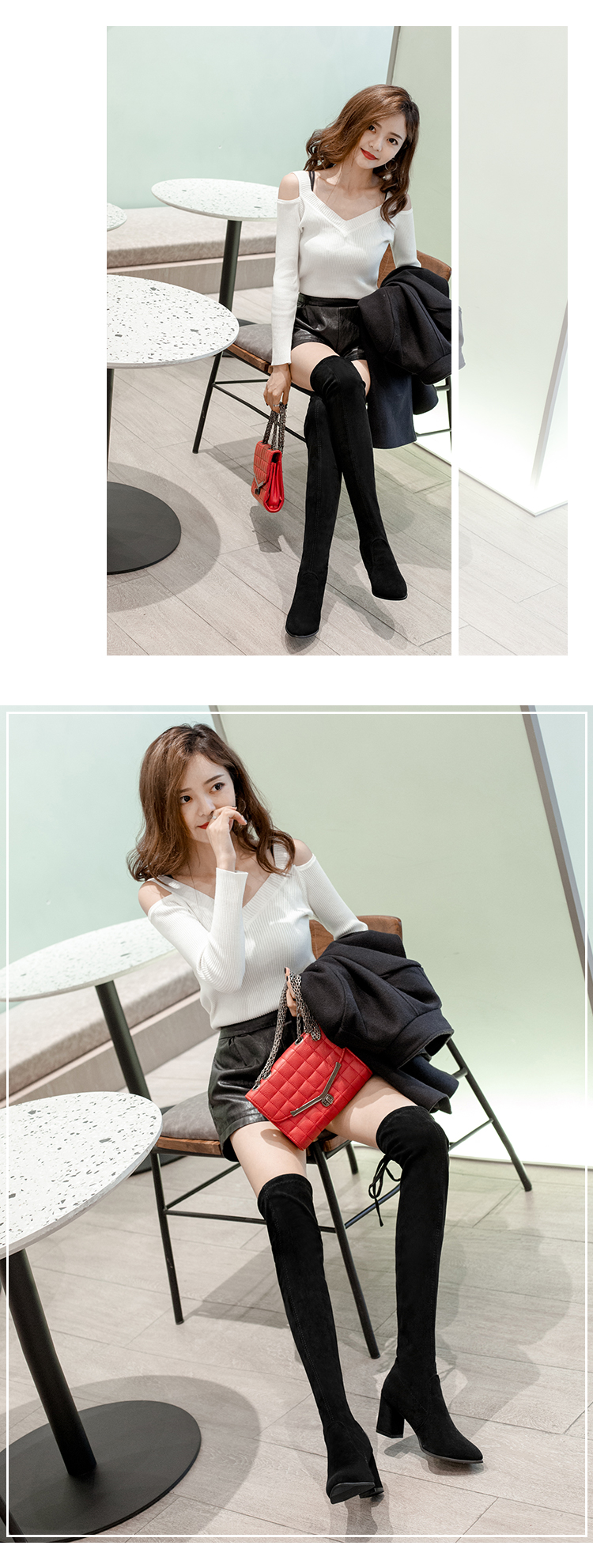 Giày cao đến đầu gối nữ 2018 thu đông mới dài mới bốt cao gót cao giày bốt nữ cổ cao