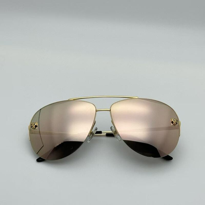 Classic Pilot Style Ct0065, Comfortable for Long-Term Driving, Lightweight Sunglasses with 3D Leopard Cat Head Totem Design