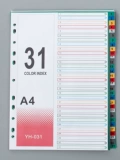 Цвет страница пластик 31 Color Club 31 Class Class Class Card Card Plastic Index Card 11 отверстия бумага бумага