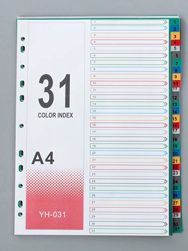 Цвет страница пластик 31 Color Club 31 Class Class Class Card Card Plastic Index Card 11 отверстия бумага бумага