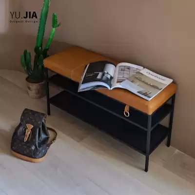 Denmark YUJIA retro shoe stool modern simple household door soft bag cushion Nordic bed tail stool long shoe stool